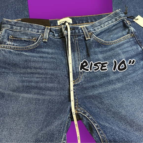 NWT ASKK NY Mid Rise Straight Snip Hem Jeans in Resin. Size 26 👖 - Picture 9 of 14